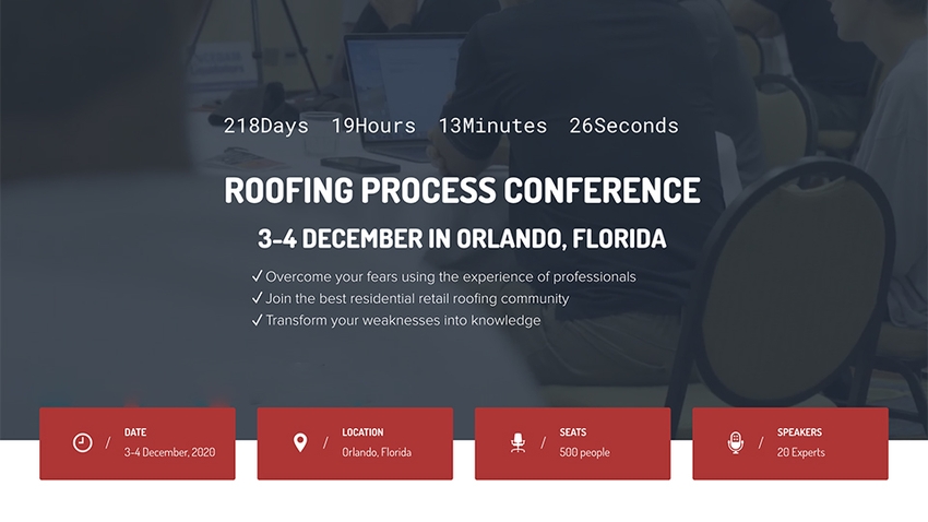 Roofing process conference main page