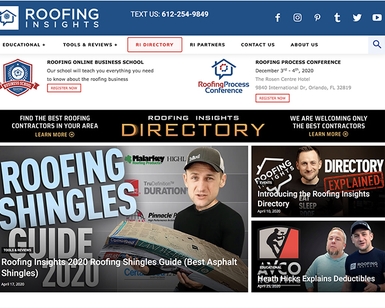 Roofing Insights main page
