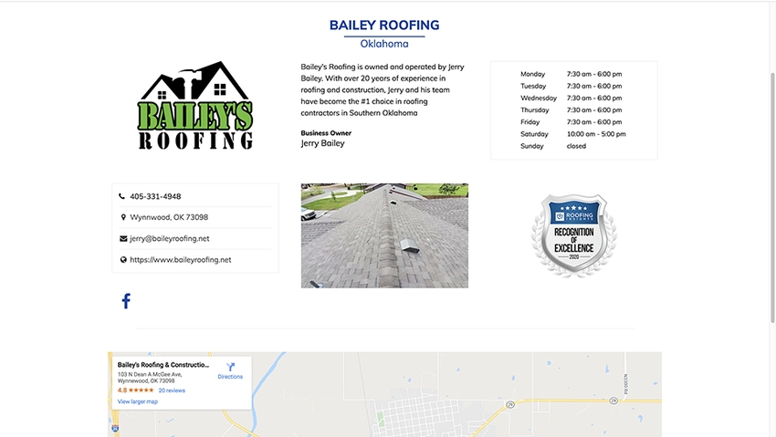 Roofing insights Directory Contractor page